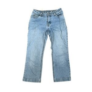 Gap Classic Cropped Straight Leg Jeans Blue Light Wash Low Rise 1